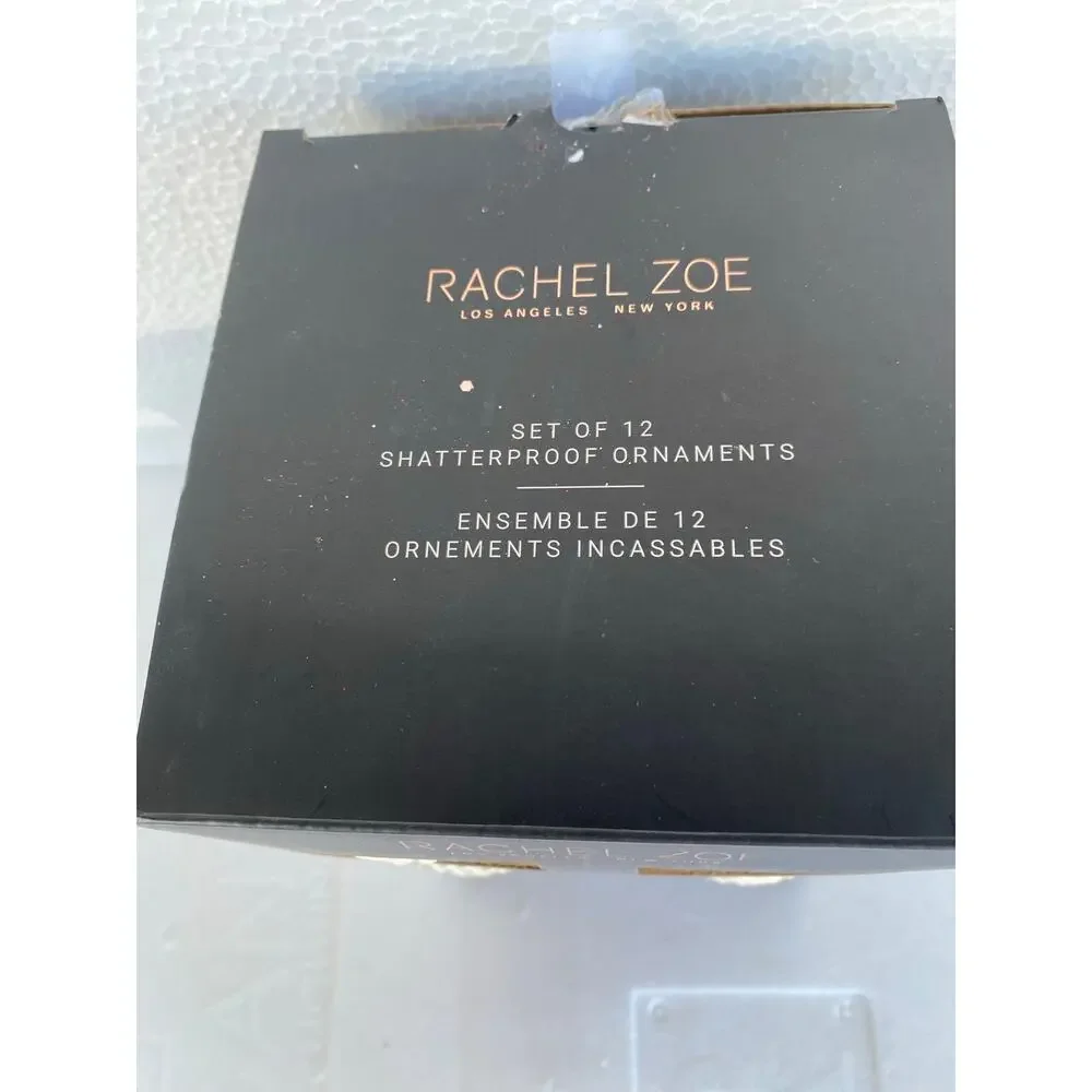 Rachel Zoe diamond ball glass ornaments Christmas tree, 12 Shatter Resistant